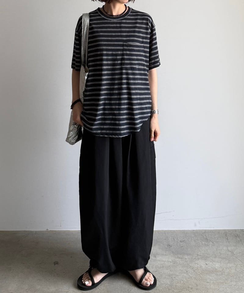 sheer border knit t-shirt | ARULLE
