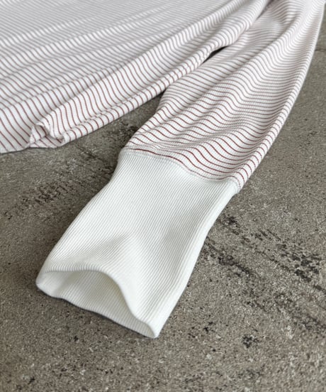 long rib sleeve pullover〈border〉