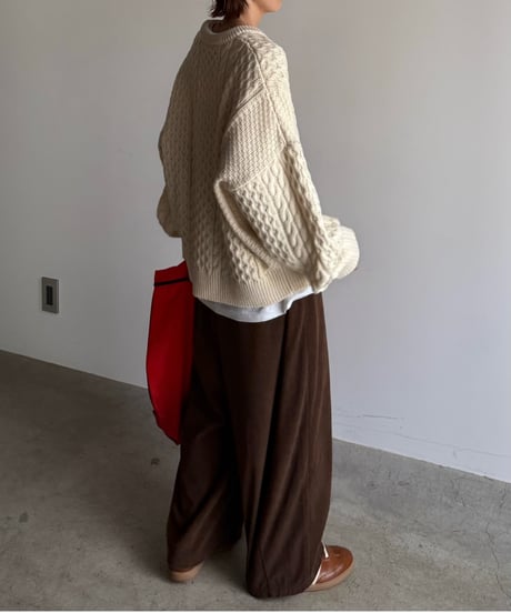 【POPUP】loose tapered corduroy pants