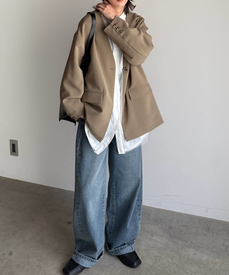 collarless cocoon jacket (set up対応) | ARULLE