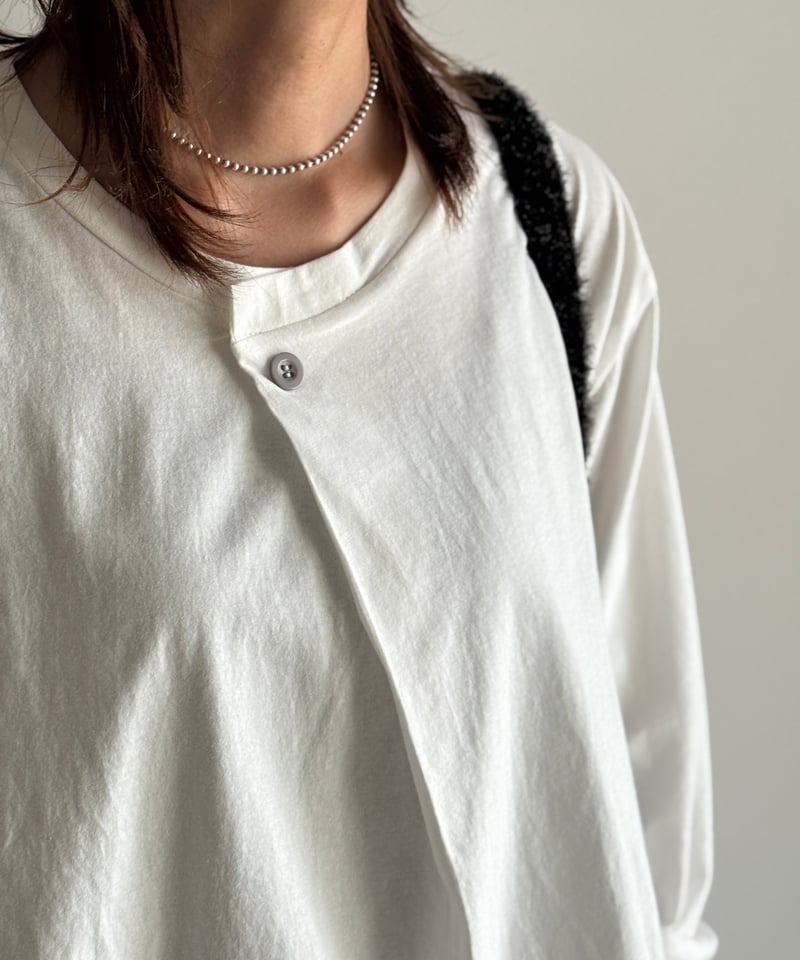 neck button long t-shirt【予約商品】 | ARULLE