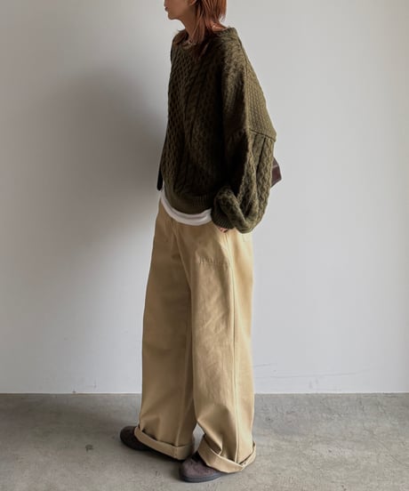 【POPUP】aran cable knit pullover