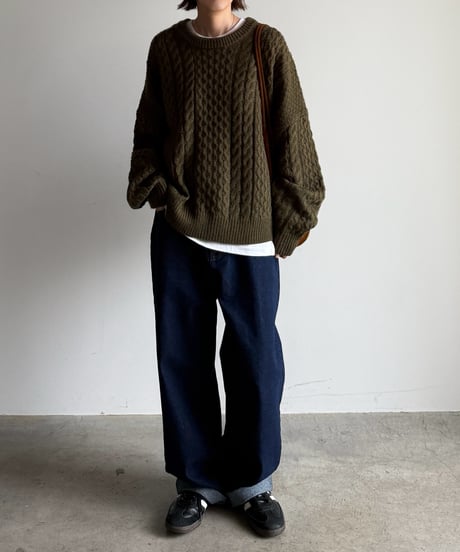 【POPUP】aran cable knit pullover
