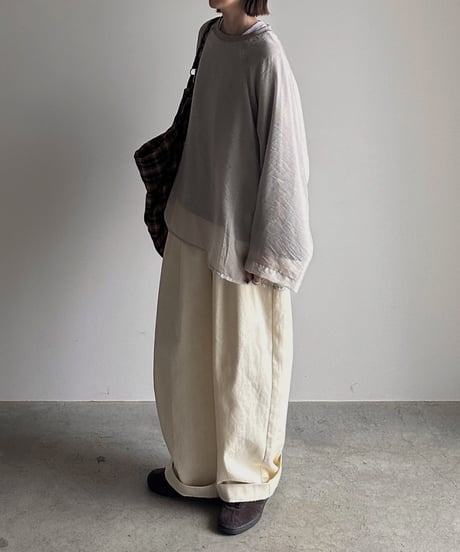 three tuck cotton slacks