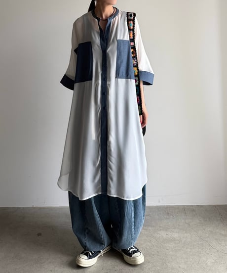 dungaree pocket long shirt