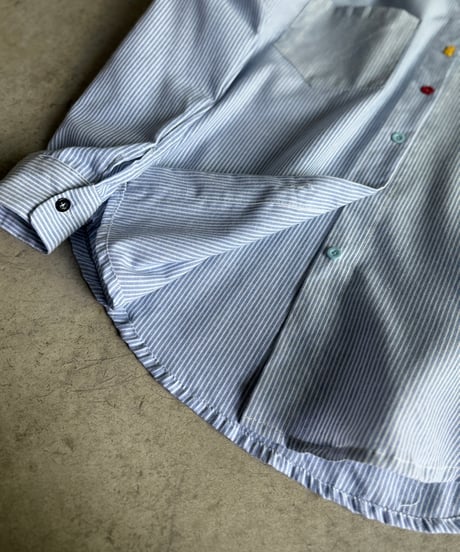 colorful button stripe shirt
