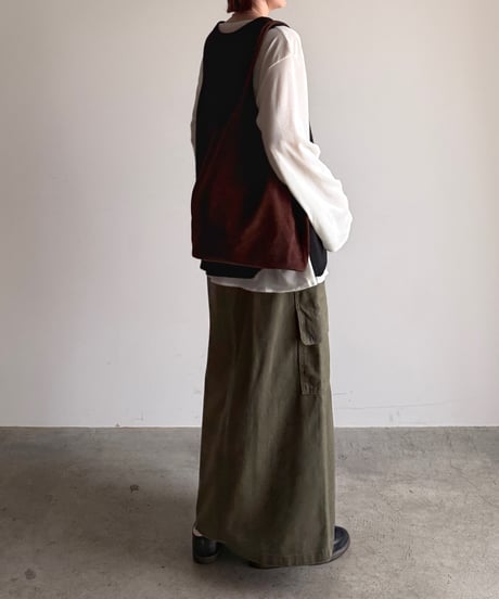 military cargo long skirt