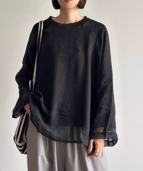 sheer layered pullover