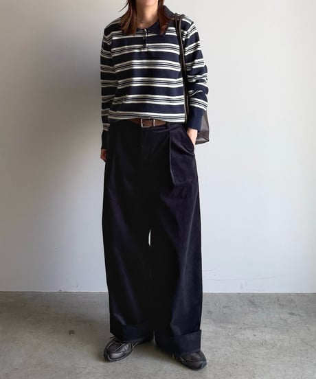 wide straight corduroy slacks