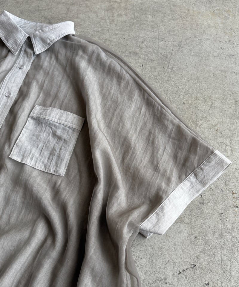 ARULLE/tulle over gauze shirt/グレージュ/ tulle over gauze shirt | ARULLE