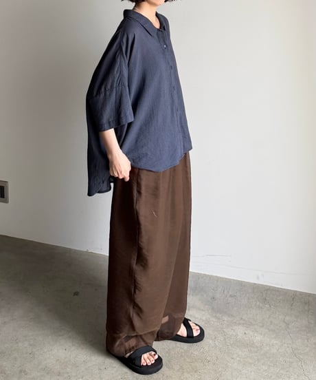 back shirring check shirt【一部予約】