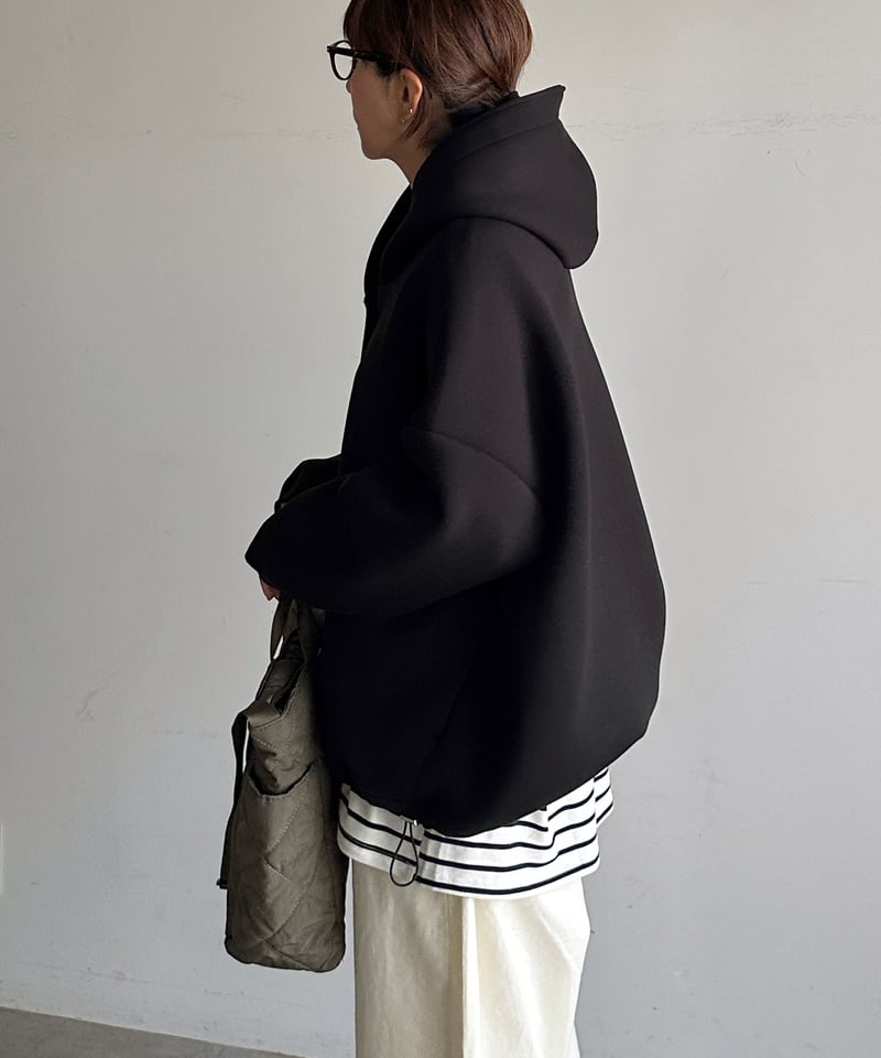 ARULLE フロントスナップダイバーパーカー ブラック front snap diver