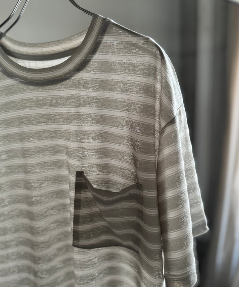 sheer border knit t-shirt | ARULLE