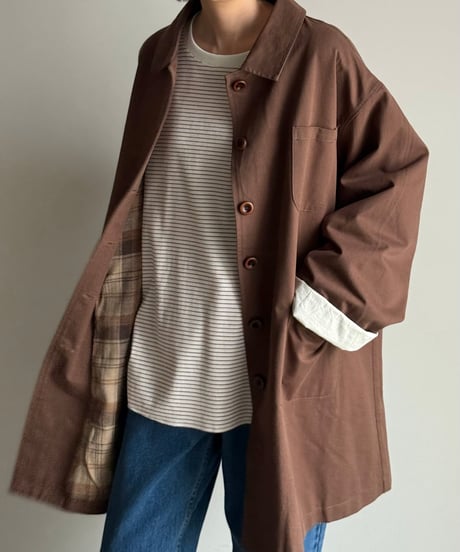 long rib sleeve pullover〈border〉