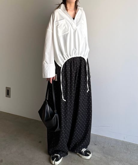 drawst hem skipper shirt