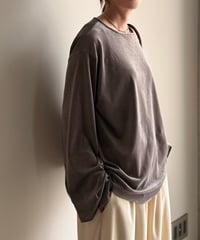 mesh velour pullover