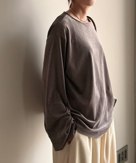 mesh velour pullover