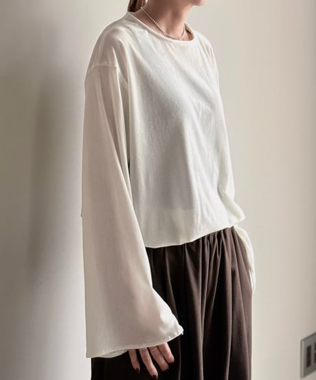 mesh velour pullover