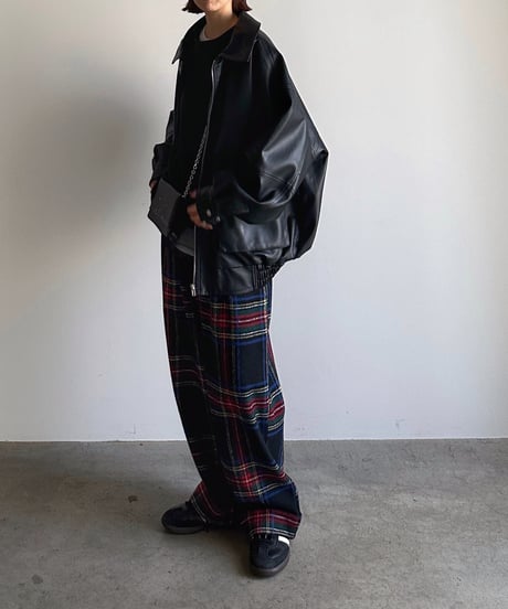 【POPUP】roll up warm slacks〈check〉