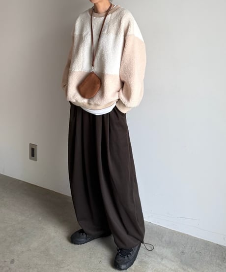 patchwork boa pullover