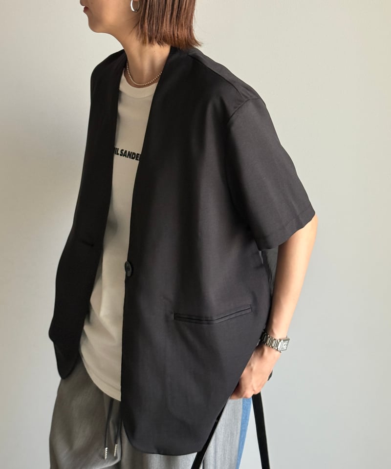 v-collar short sleeve jacket (set up対応) | ARULLE
