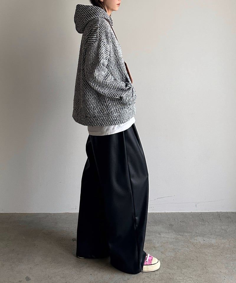 tweed hood pullover | ARULLE tweed hood pullover | ARULLE