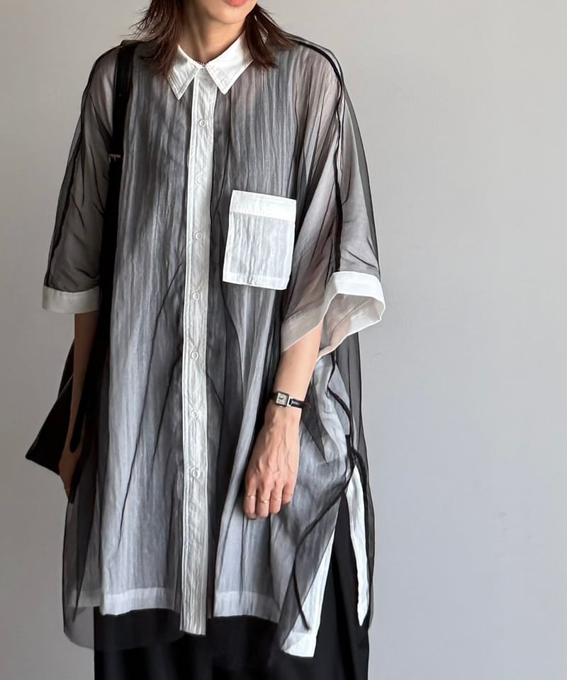 over tulle gauze shirt | ARULLE