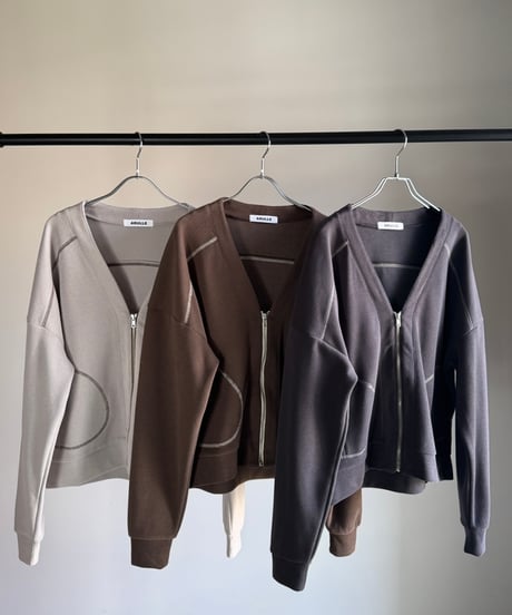 color stitch zip cardigan
