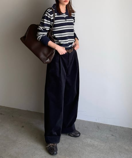 wide straight corduroy slacks