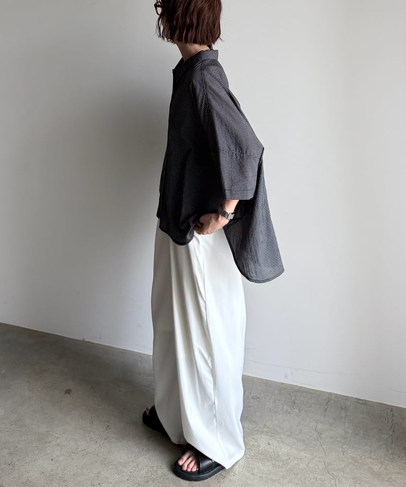 back shirring check shirt【一部予約】 | ARULLE