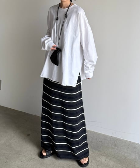 multi border knit skirt
