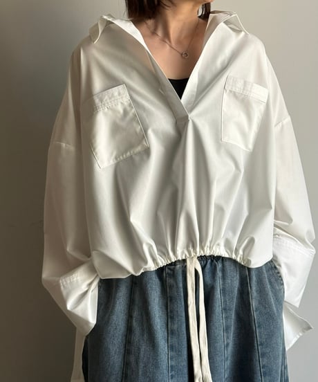 drawst hem skipper shirt