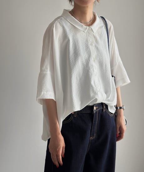back gather sheer shirt【一部予約】