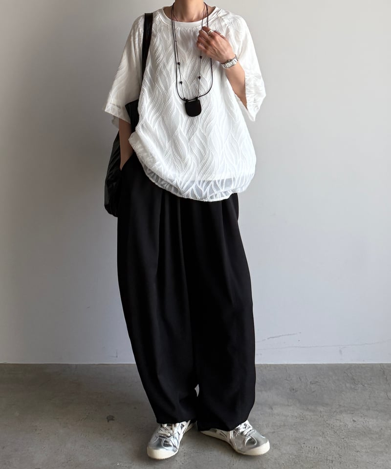 トップス ARULLE tulle docking cut sew tulle docking logo cut sew | ARULLE