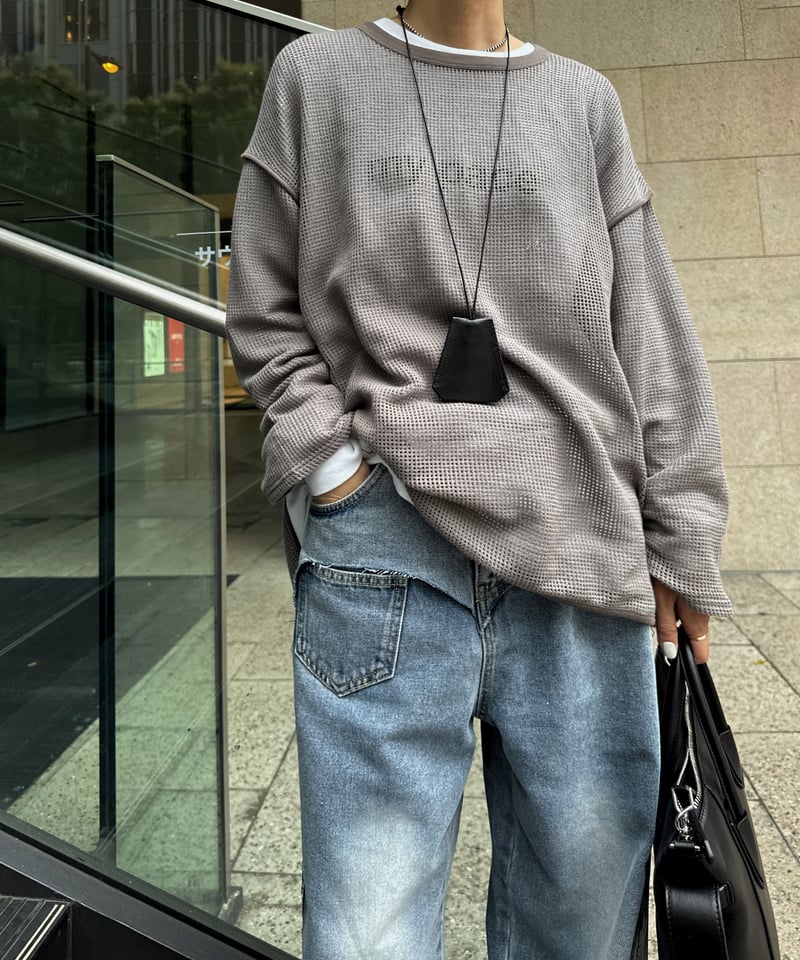 デニム・ジーパン [PRENDA] DAMAGE POINT STRAIGHT DENIM PANTS LIGHT BLUE PRENDA] DAMAGE POINT STRAIGHT DENIM PANTS LIGHT BLUE (PRENDA