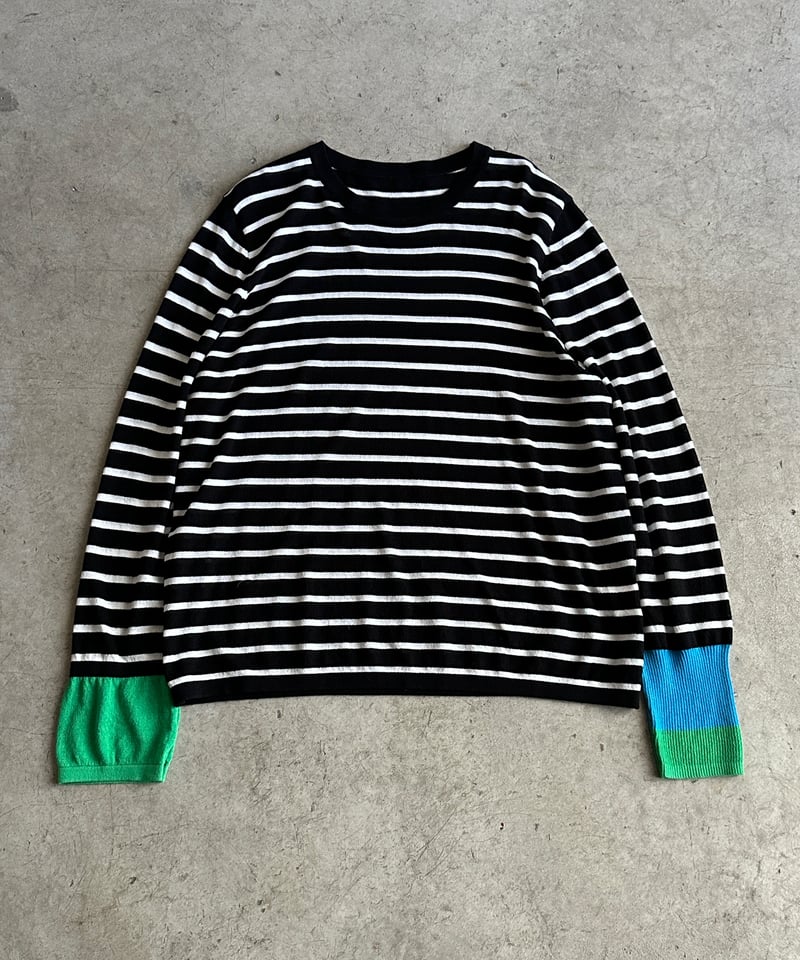 ARULLE 】カラーカフボーダーカットソー
