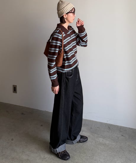 pleats curve denim
