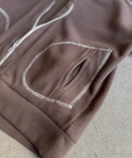 color stitch zip cardigan