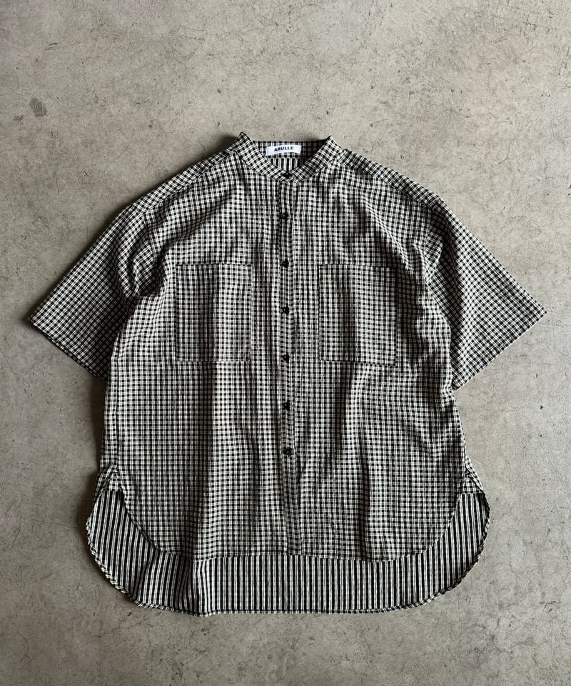 band collar check shirt | ARULLE