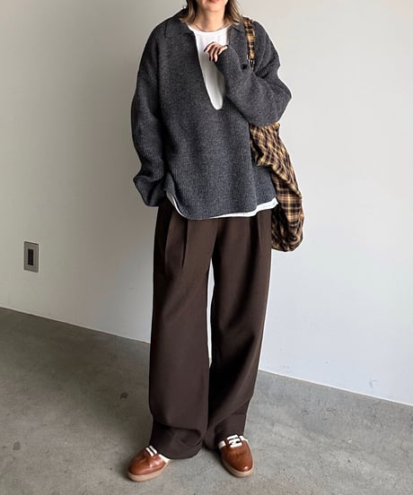 roll up warm slacks〈plain〉