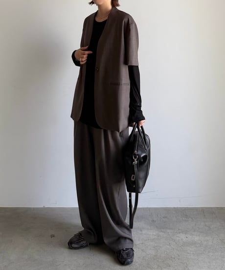 v-collar short sleeve jacket (set up対応)