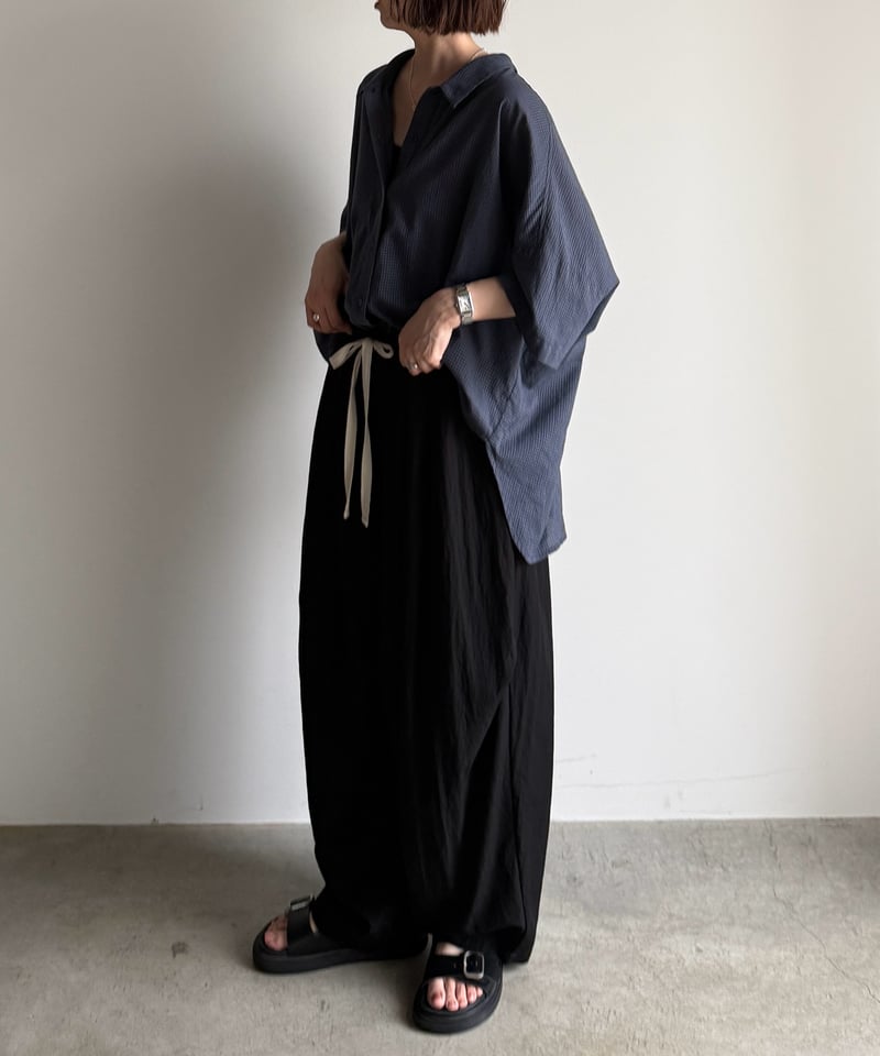 back shirring check shirt【一部予約】 | ARULLE