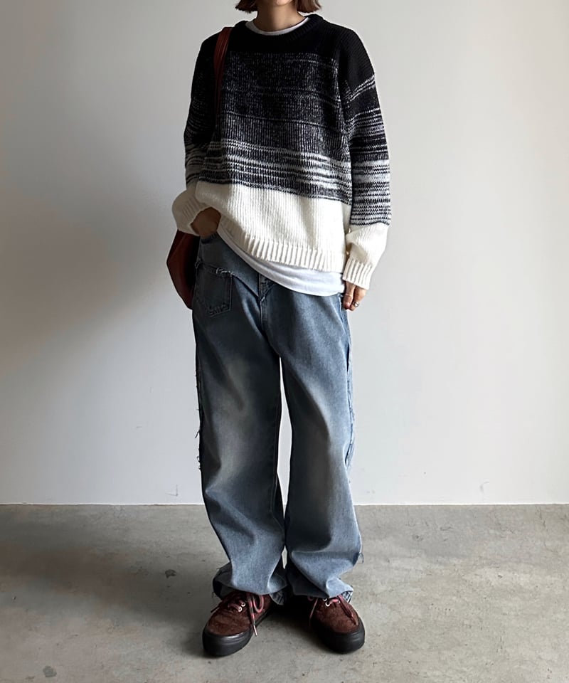 人気商品の中古品・新品・未使用品 straight damage point denim ARULLE | パンツ