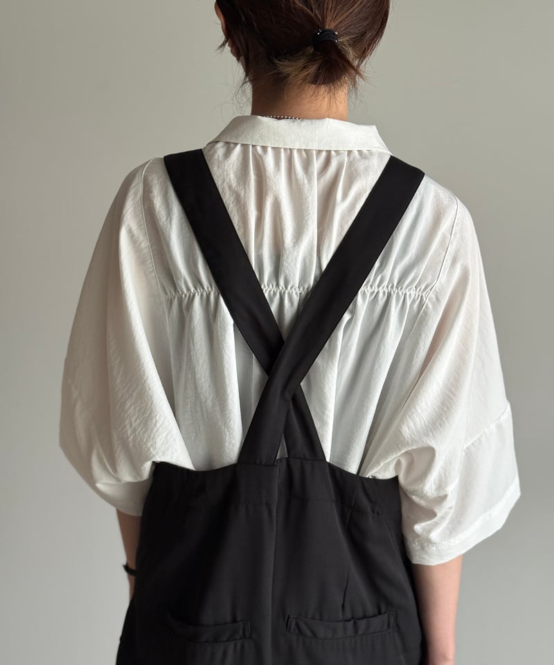 ARULLE ブラックサロペット ワイドレッグ ARULLE ブラック