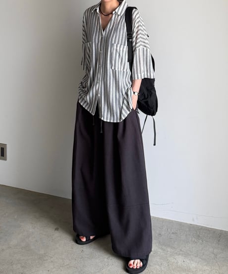 knit lace stripe shirt