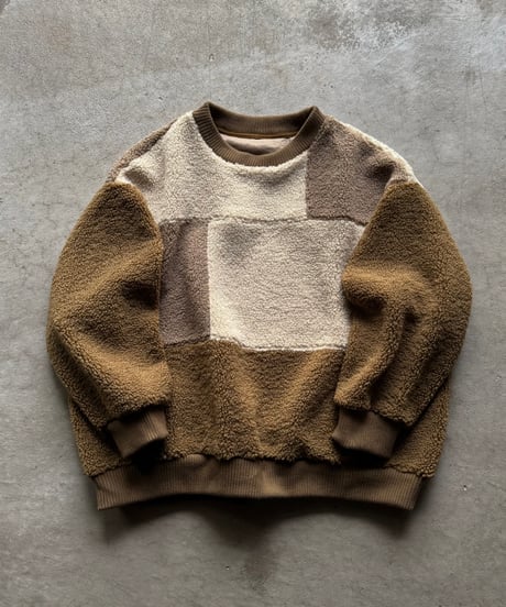 patchwork boa pullover