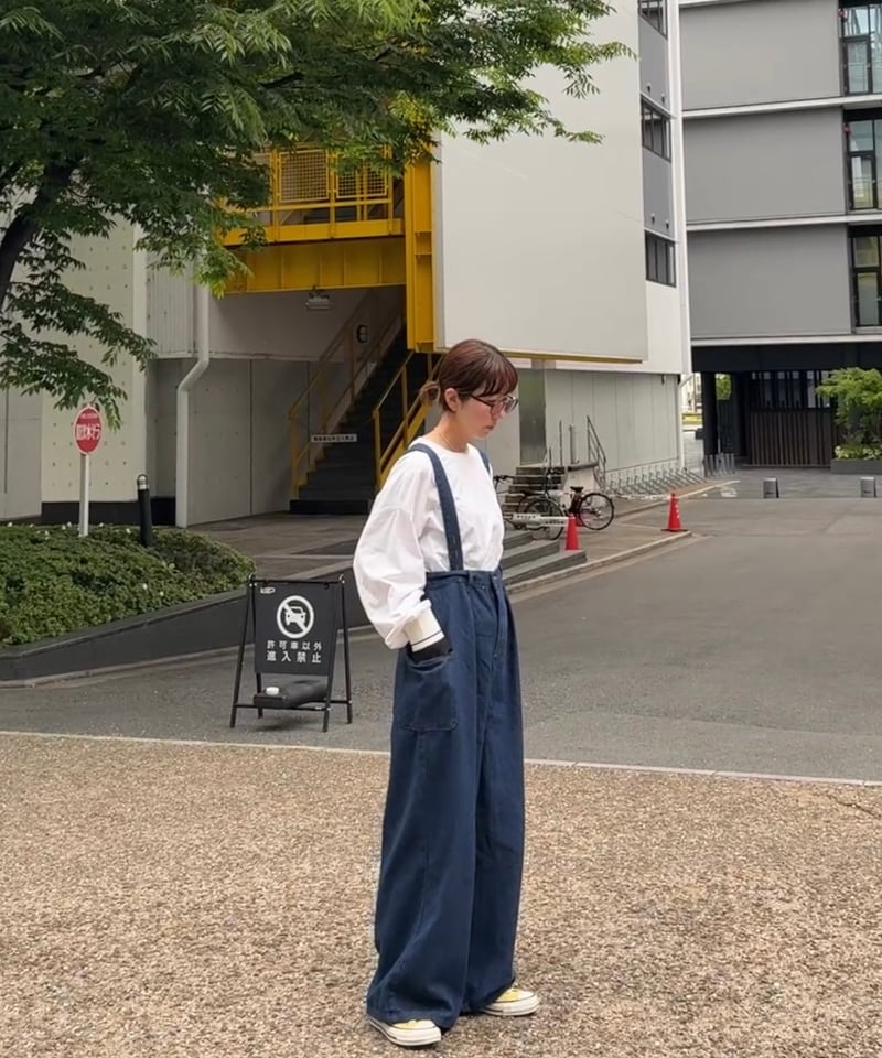 ARULLE ストラップデニムパンツ（デニムサロペット） strap denim pants | ARULLE