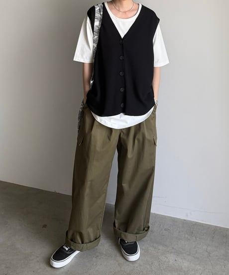 summer knit button vest【一部予約】