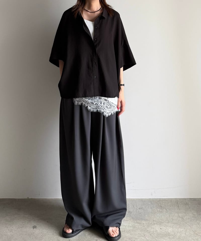 back gather sheer shirt | ARULLE