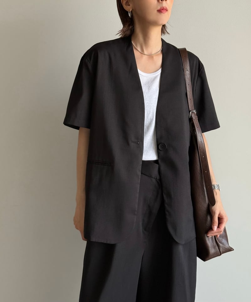 v-collar short sleeve jacket (set up対応) | ARULLE
